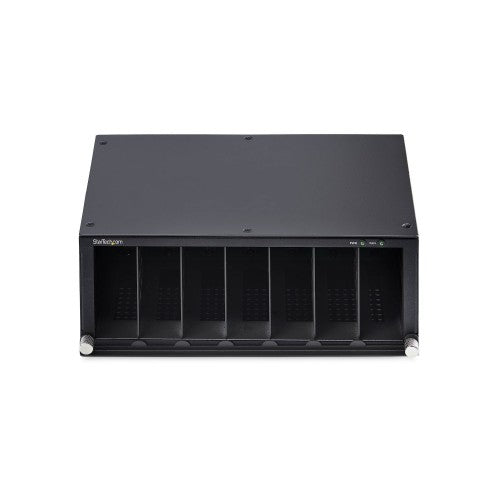StarTech.com 7-Slot Unmanaged Media Converter Chassis for MCM Media Converter Series, Full Power Isolation, Active Cooling, 10in Rackmount, TAA Compliant