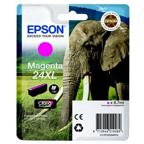Epson C13T24334012/24XL Ink cartridge magenta high-capacity, 500 pages 8,7ml for Epson XP 750