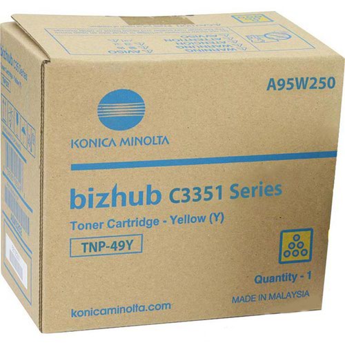 Konica Minolta A95W250/TNP-49Y Toner yellow, 12K pages for KM Bizhub C 3351