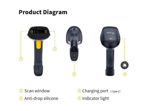 Equip Wireless 1D Laser Barcode Scanner, with Stand