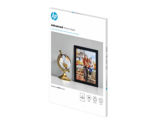 HP Advanced Photo Paper, Glossy, 250 g/m2, A4 (210 x 297 mm), 25 sheets