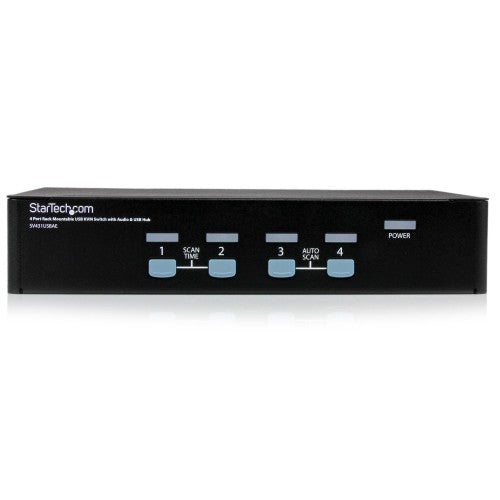 StarTech.com 4 Port Rack Mountable USB KVM Switch with Audio & USB Hub