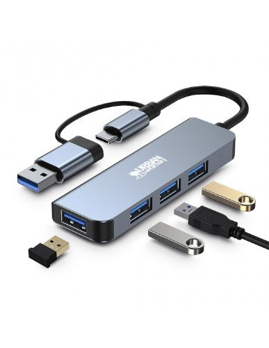 Urban Factory MINEE : HUB USB-A/C WITH 4 PORTS USB-A 3.0