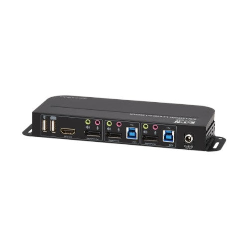 Tripp Lite B005-DPUA2-K 2-Port DisplayPort/USB KVM Switch - 4K 60 Hz, HDR, HDCP 2.2, IR, DP 1.4, USB Sharing, USB 3.0 Cables