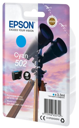 Epson C13T02V24010/502 Ink cartridge cyan, 160 pages 3,3ml for Epson XP 5100