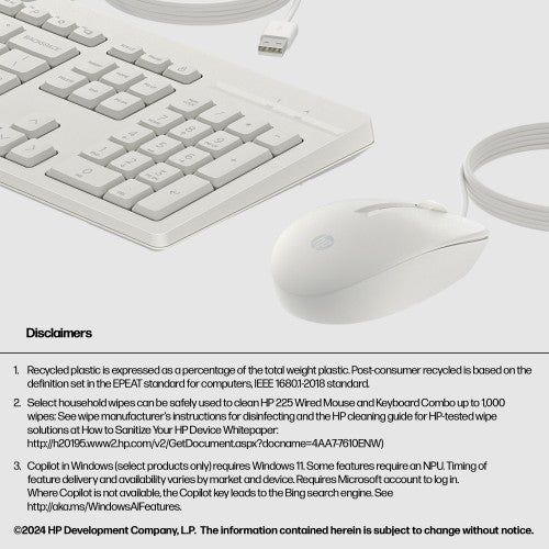 HP 225 Wired Mouse and Keyboard Combo