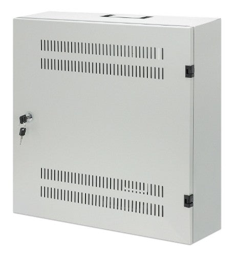 Intellinet Low-Profile 19" Wall Mount Cabinet with 4U Horizontal and 2U Vertical Rails Slim, Space-saving Enclosure with Only 170 mm (6.7 in.) Depth, Ideal for AV, Multimedia and Surveillance Applications, Assembled, Gray RAL 7035