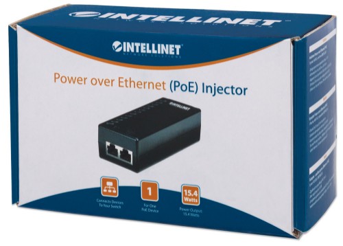 Intellinet Power over Ethernet (PoE) Injector, 1 Port, 48 V DC, IEEE 802.3af Compliant (UK Power Cord)