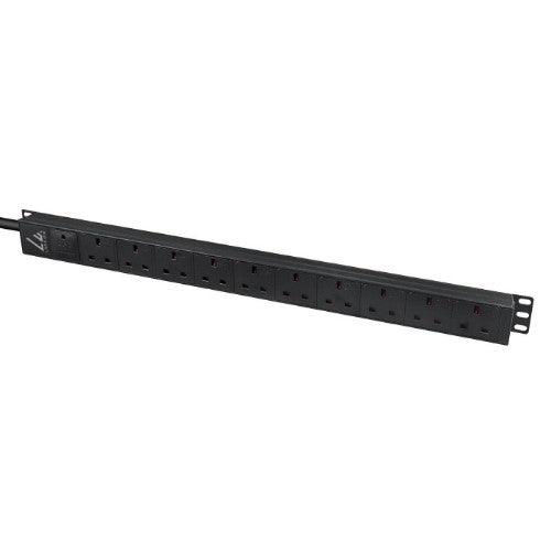 Lanview LVR-3MUK-SPD-UK10 power distribution unit (PDU) 8 AC outlet(s) 1.4U Black