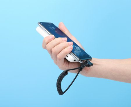 Manhattan USB-C to Micro-USB Cable, 1m, Male to Male, Black, 480 Mbps (USB 2.0), Tangle Resistant Curly Design, Angled Connectors, Ideal for Charging Cabinets/Carts, Charge only - not for data sync, Hi-Speed USB, Lifetime Warranty