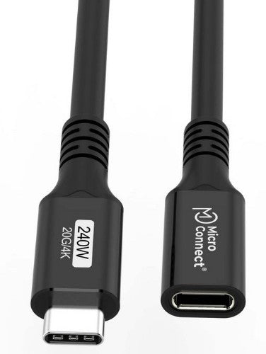 Microconnect USB3.2CC2EX USB cable USB 3.2 Gen 2x2 2 m USB C 20 Gbit/s 240 W Black