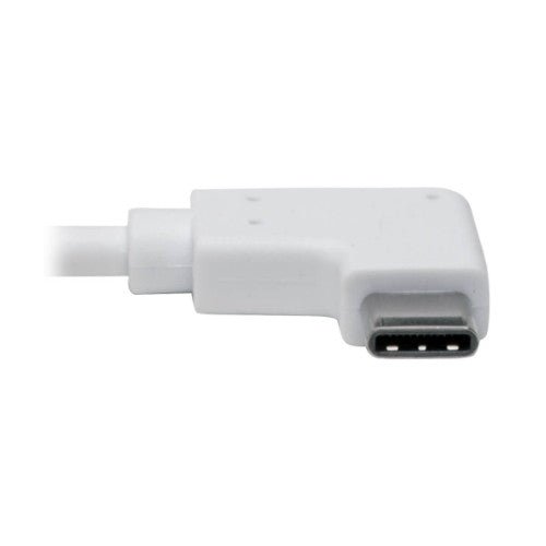 Tripp Lite U436-06N-GBW-RA USB-C to Gigabit Network Adapter with Right Angle USB-C, Thunderbolt 3 Compatibility - White