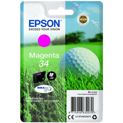 Epson C13T34634010/34 Ink cartridge magenta, 300 pages 4,2ml for Epson WF-3720