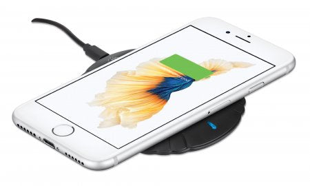 Manhattan Smartphone Wireless Charging Pad, 5W charging, QI certified, Black, Micro-USB to USB-A cable included, Micro-USB input into pad, USB-A wall charger/input required (not included), Cable 0.5m, Three Year Warranty