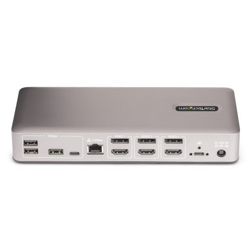 StarTech.com Triple-Monitor USB4 Docking Station, 4K 60Hz HDMI or DisplayPort, 100W Laptop Charging, 2.5GbE, USB-C Multi-Monitor Dock, Driverless