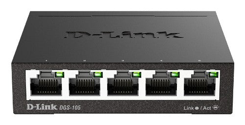 D-Link DGS-105 Unmanaged L2 Gigabit Ethernet (10/100/1000) Black