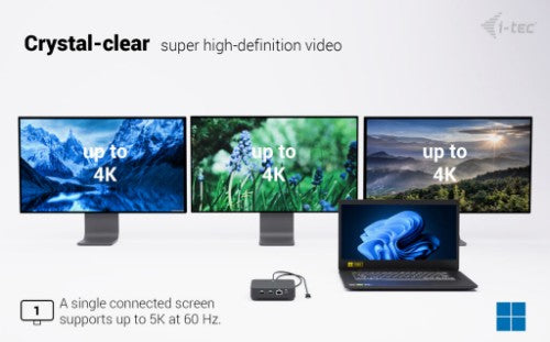 i-tec USB-C DP Dual HDMI Docking Station with Power Delivery 100 W