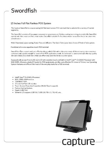 Capture CA-SY-21122 POS system 38.1 cm (15") Touchscreen Black