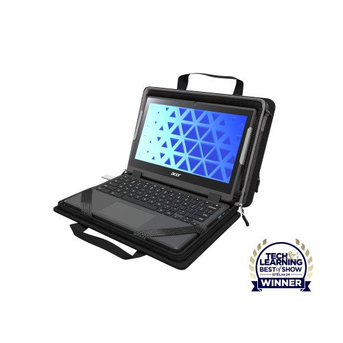 MAXCases Explorer 5 Work-In Case w/Pocket 11" w/ Shoulder Strap (Black)