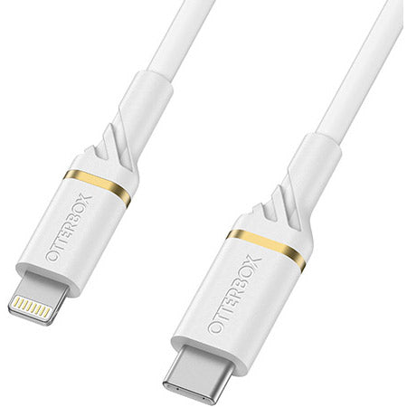 OtterBox UK Wall Charger 20W - 1X USB-C 20W USB-PD + USB C-Lightning Cable 1m, Cloud Dust White