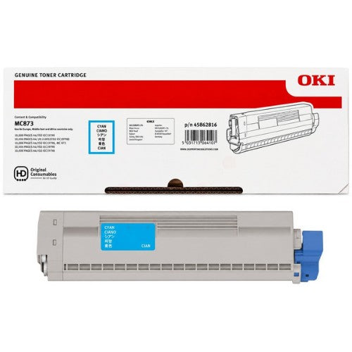 OKI 45862816 Toner-kit cyan high-capacity, 10K pages ISO/IEC 19798 for OKI MC 873