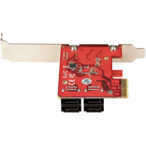 StarTech.com SATA PCIe Card - 4 Port PCIe SATA Expansion Card - 6Gbps - Low Profile Bracket - Stacked SATA Connectors - ASM1164 Non-Raid - PCI Express to SATA Converter