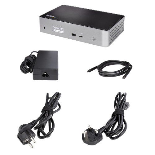 StarTech.com USB C Dock - 4K 60Hz Quad Monitor DisplayPort & HDMI - Universal USB-C Docking Station with 100W Power Delivery - USB Hub with 1x USB Type-C & 3x USB-A, Ethernet, Audio