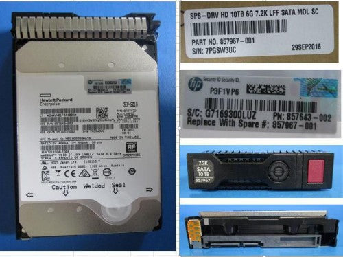HPE 857967-001 internal hard drive 10 TB 7200 RPM 2.5" Serial ATA III