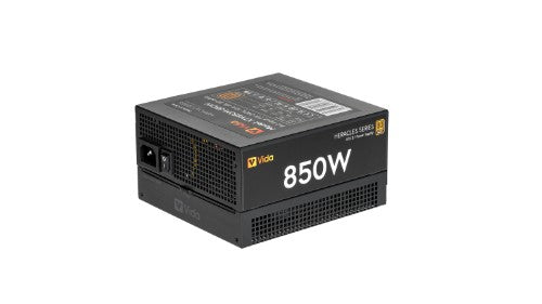 VIDA 850W Heracles Black ATX 3.1 Gaming PSU, 80+ Bronze, 14cm Ultra-Quiet FDM Fan, Flat Black Cables, PCIe 5.1, Power Lead Not Included power supply unit 24-pin ATX