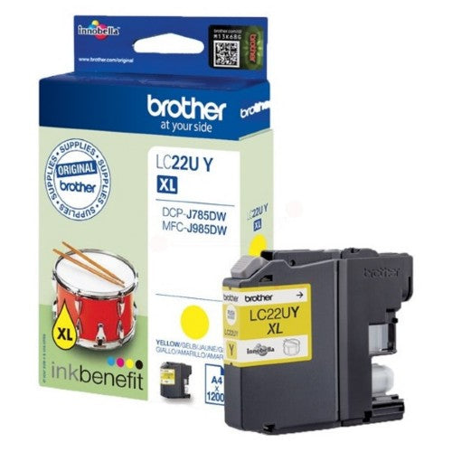 Brother LC-22UY Ink cartridge yellow XL, 1.2K pages ISO/IEC 24711 for Brother DCP-J 785
