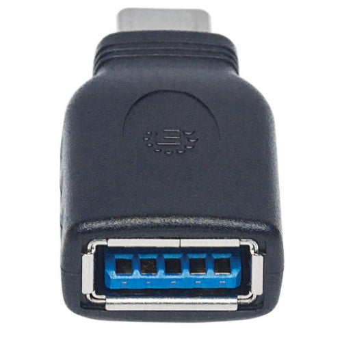 Manhattan USB-C to USB-A Adapter, Male to Female, 5 Gbps (USB 3.2 Gen1 aka USB 3.0), SuperSpeed USB, Black, Lifetime Warranty, Equivalent to USB31CAADG