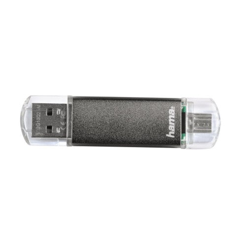 Hama Laeta Twin USB flash drive 128 GB USB Type-A / Micro-USB 2.0 Grey