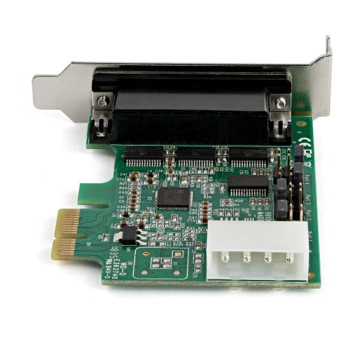 StarTech.com 4-port PCI Express RS232 Serial Adapter Card - PCIe RS232 Serial Host Controller Card - PCIe to Serial DB9 - 16950 UART - Low Profile Expansion Card - Windows/Linux - TAA