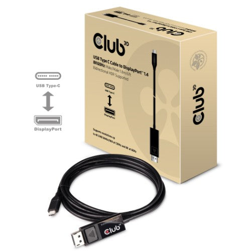 CLUB3D USB Type C Cable to DP 1.4 8K60Hz M/M 1.8m/5.9ft