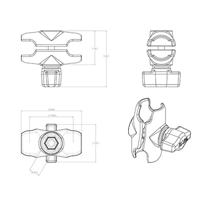 RAM Mounts Double Socket Arm