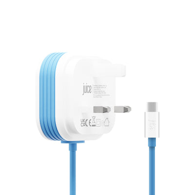 Juice JUI-MAINS-TYPEC-2.4A-ECO Smartphone, Tablet Blue, White AC Indoor
