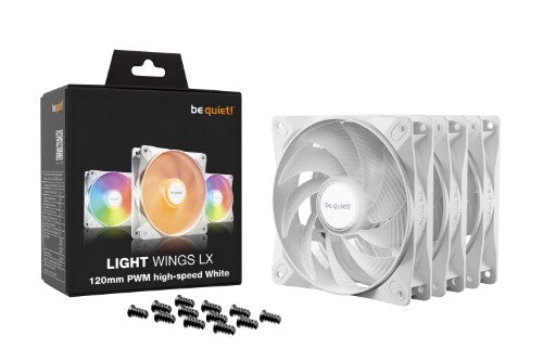 be quiet! LIGHT WINGS LX 120mm PWM High Speed 3-Pack White Computer case Fan 12 cm 3 pc(s)