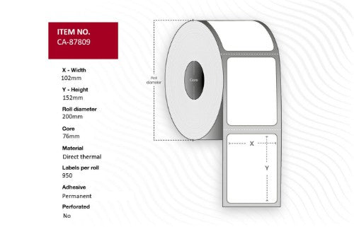Capture CA-87809 printer label