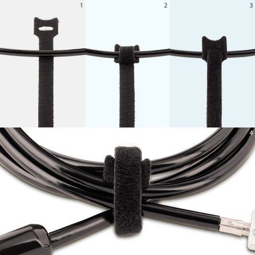StarTech.com 6in Hook and Loop Cable Ties - 50 Pack - Black - Reusable Cable Straps - Adjustable and Flexible - Cord Organizer Tie/Wraps for Cable Management - Wire Loop Ties