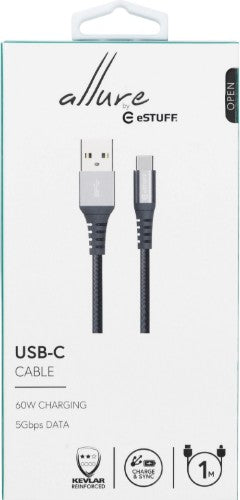 eSTUFF ES605151 USB cable USB 3.2 Gen 1 (3.1 Gen 1) 1 m USB C USB A Grey