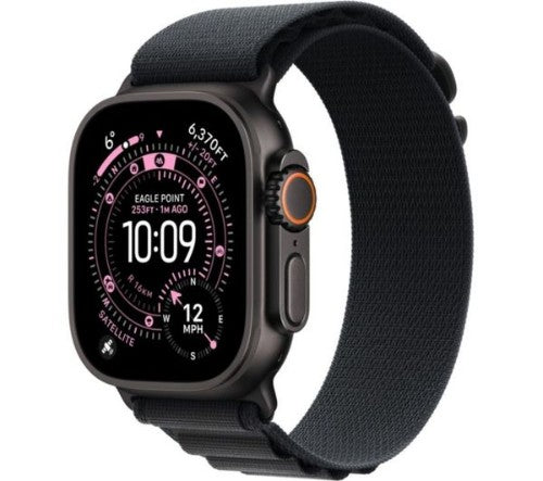 Apple Watch Ultra 3 GPS + Cellular 49mm Black Titanium Case with Black Alpine Loop - Medium