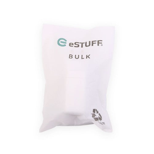 eSTUFF Home Charger USB-C PD 67W GaN UK Plug - White - 100% Recycled Plastic