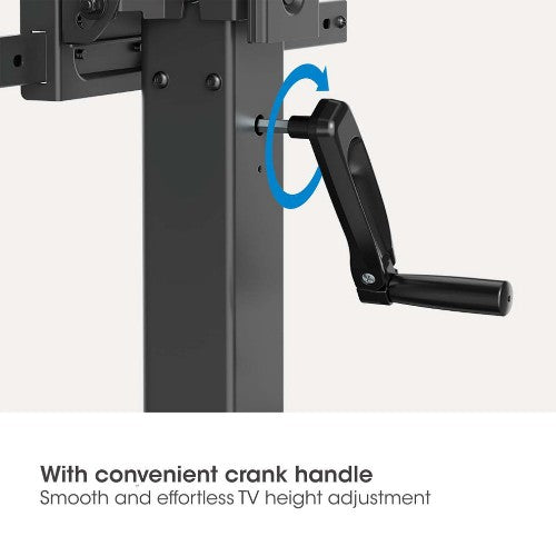 Manhattan Trolley Mount Stand for TV & Monitors (crank handle height adjust), For screens: 37" to 120",VESA compatability:all between 200x200 to 1000x600mm -check the dimensions of the four mounting holes on back of screen to ensure it fits,Max 120kg,1180
