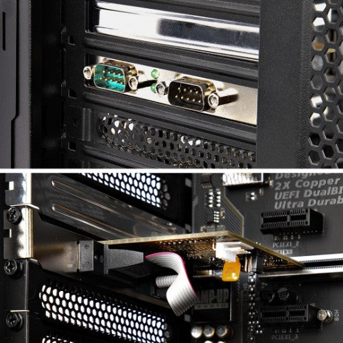StarTech.com 2-Port PCI Express Serial Interface Card, Dual Port PCIe to RS232 (DB9) Serial Card, 16C1050 UART, Low/Full Profile Brackets, COM Retention, For Windows/Linux