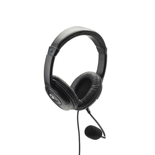 connektgear HP512 Stereo PC Headset with Boom Mic and Volume Control - Black