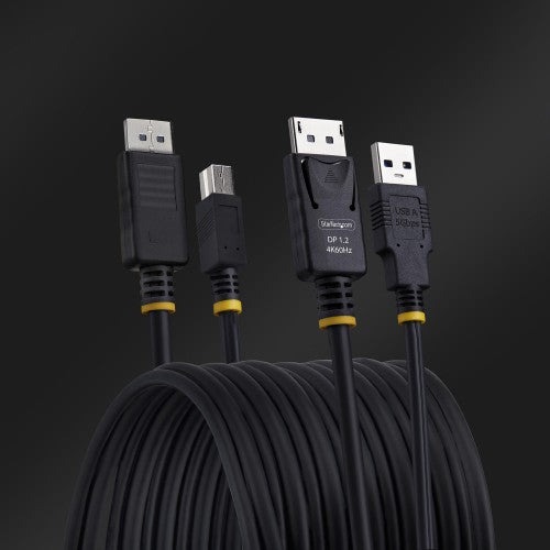 StarTech.com 10ft (3m) DisplayPort and USB 5Gbps KVM Cable, 4K 60Hz, Universally Compatible DP 1.2/USB 3.0 Combo Cable for KVM Switches
