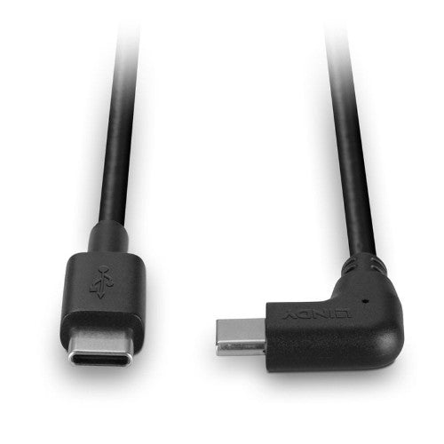 Lindy 1m USB 2.0 Straight USB-C to Right-Angled USB-C Cable