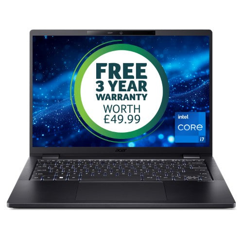 Acer TravelMate P6 TMP614-53, 14" WUXGA IPS SlimBezel, Intel Core i7-1355U, 16 GB LPDDR5, 512GB PCIe NVMe SED SSD, 3 Years Carry in, Windows 11 Pro