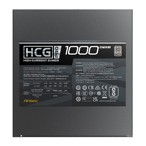 Antec HIGH CURRENT GAMER HCG1000 PRO P GB power supply unit 1000 W 20+4 pin ATX ATX Black
