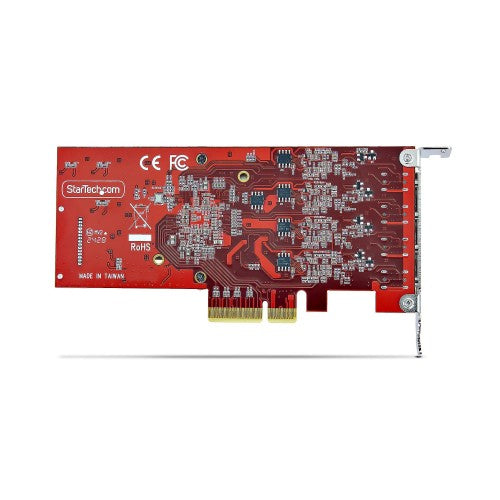 StarTech.com 4-Port USB Type-C PCIe Card, USB 3.2 10Gbps, USB-C PCI Express Expansion Card, 4x Independent USB Controllers, Windows/Linux/macOS, TAA-Compliant